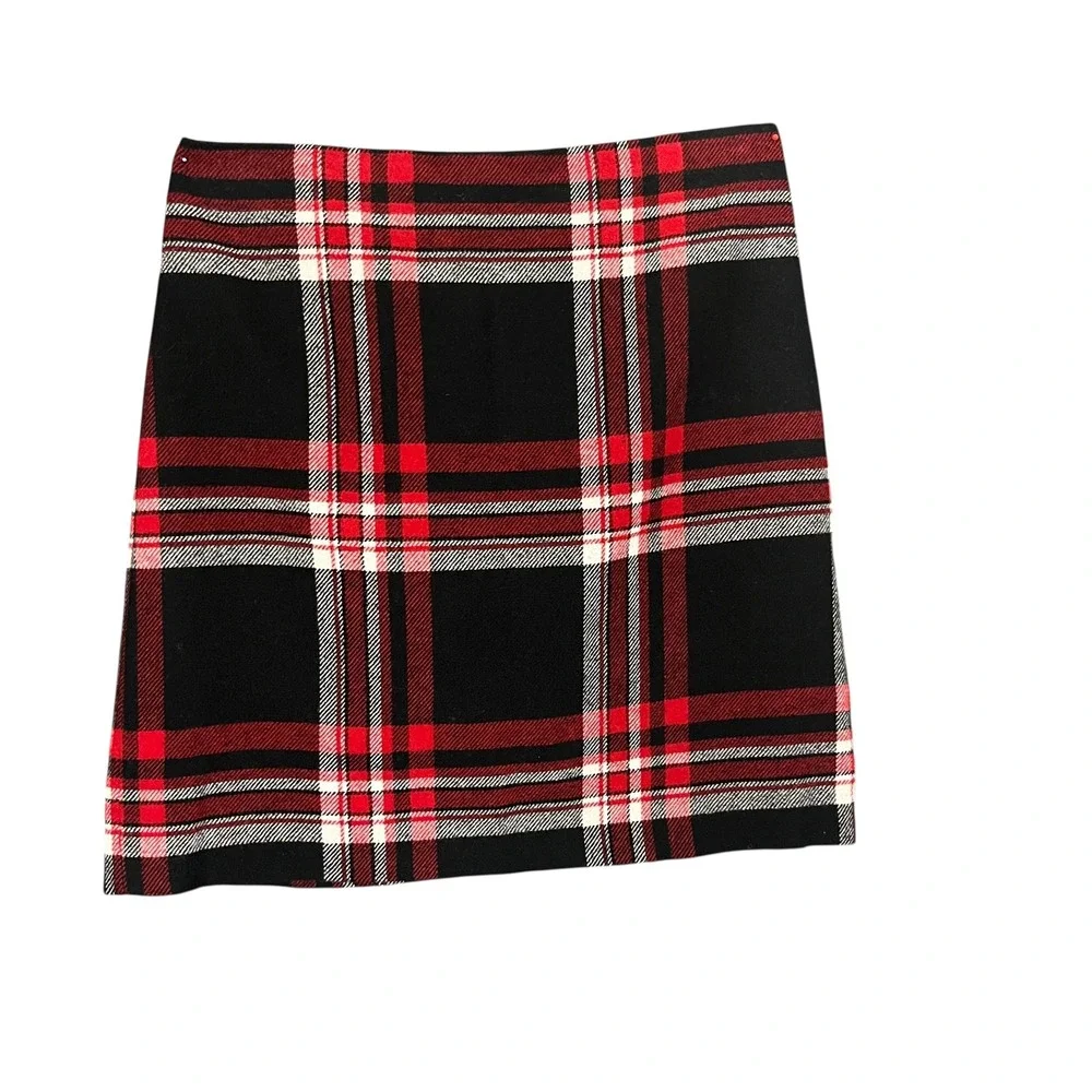 Talbots Petite Tartan Plaid‎ Mini Skirt Wool Blend Sz 8P Preppy Classic Academia